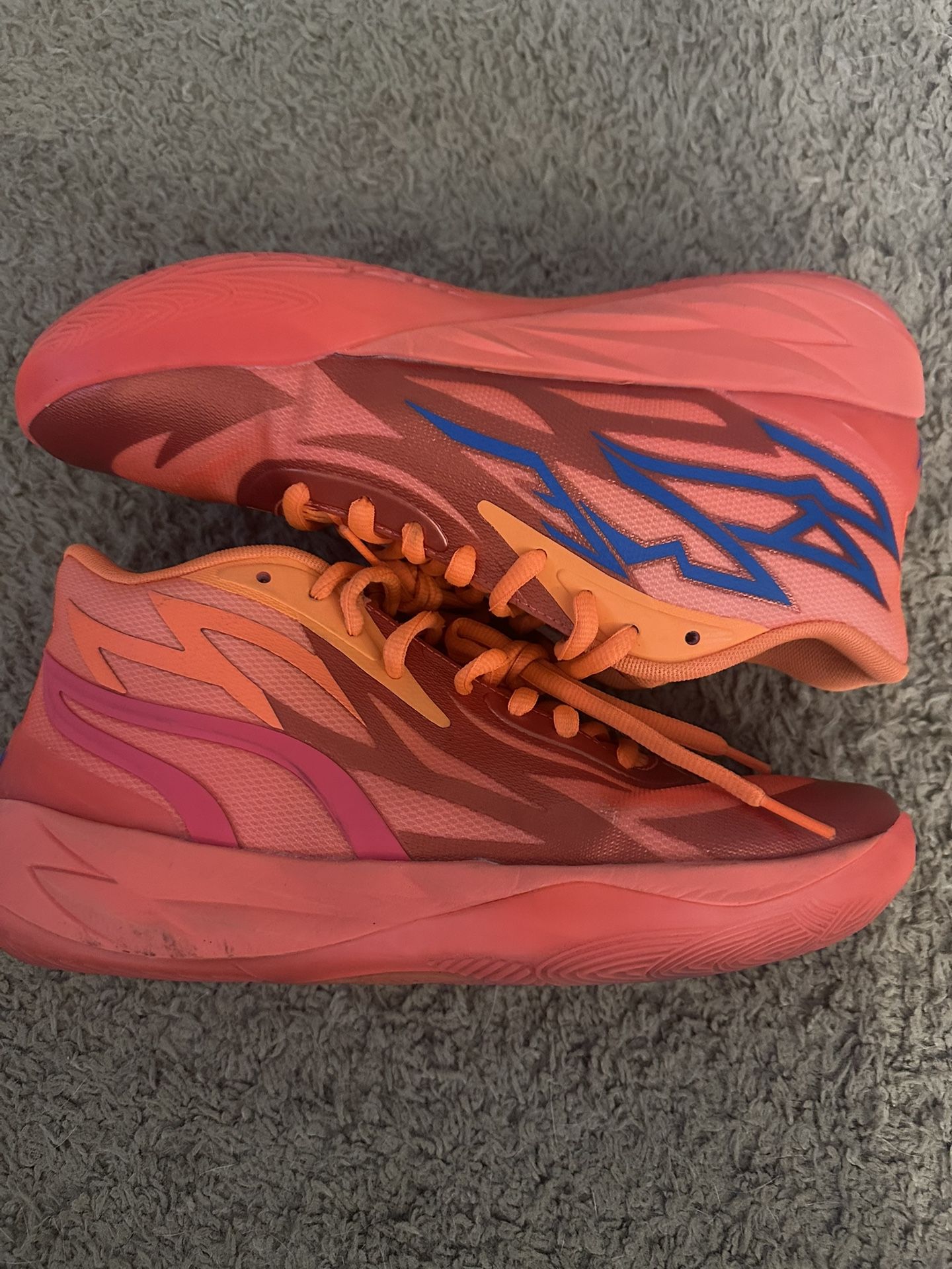 Puma MB.02 Lamelo Ball Supernova Fiery Coral Ultra Orange Men's Size 10