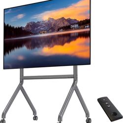 Heavy-Duty Motorized TV Cart for 75-90" Screens & Smart Boards