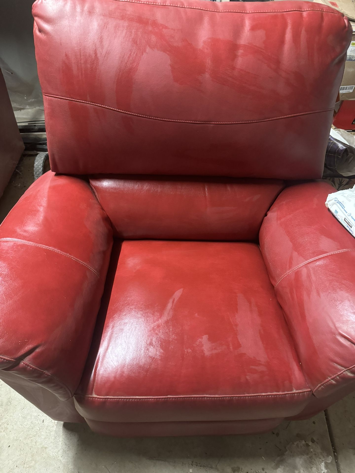 Brand New With tags Red Laz-boy Leather  Rocker Recliner