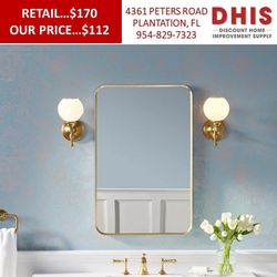 Kohler Orime 24" x 36" Rectangular Framed Mirror In Gold NEW