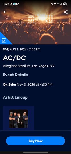 AC/DC PITT-VEGAS x 2 - Sat Aug 1st