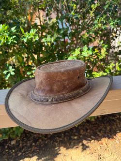 2x Barmah Leather Hats - Kangaroo & Cowhide - Excellent Condition