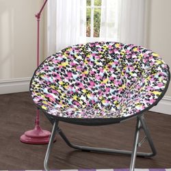 Multi Cheetah Faux Fur Saucer Chair, Multi Cheetah