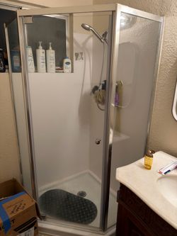 Standalone Shower Stall with Glass Door