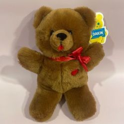 tage Dakin HEART THROB Teddy Bear Plush Stuffed Animal 9" tall 1983 NWT EUC
