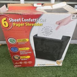 CONCEPT SOLUTIONS 6 SHEET CONFETTI-CUT PAPER SHREDDER