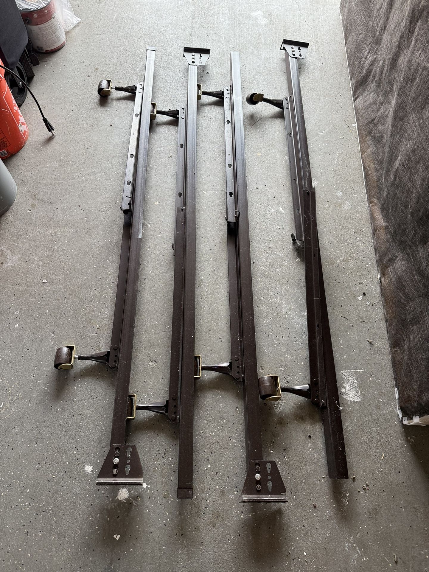 Two Twin Box Springs + Metal Bed Frame (Can Form King or Separate Twins)