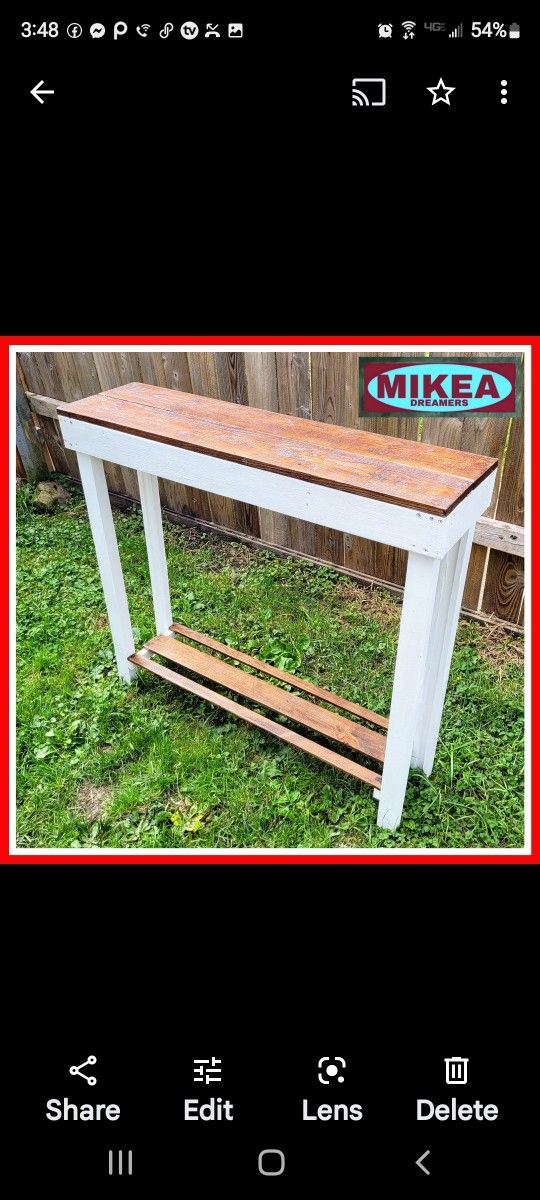 Farmhouse Rustic Primitive Pallet Sofa Table Console Table Planter Stand Potting Table