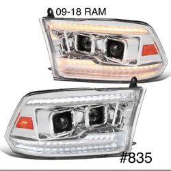 2009 TO 2018 Dodge RAM 1500 / 2500 / 3500 Ram Projector Headlights Switchbacks 