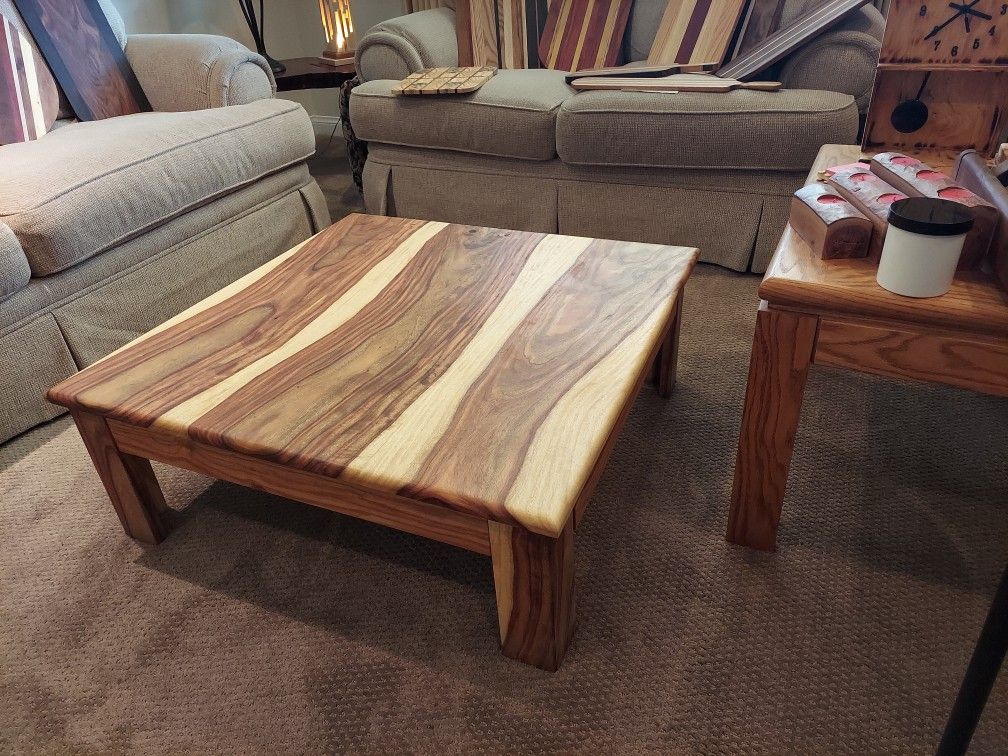 Handmade Wooden Coffee Table, Arizona Sisso Wood, Rare And Beautiful