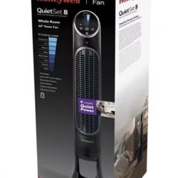Honeywell QuietSet 8-Speed Oscillating Tower Fan Black 