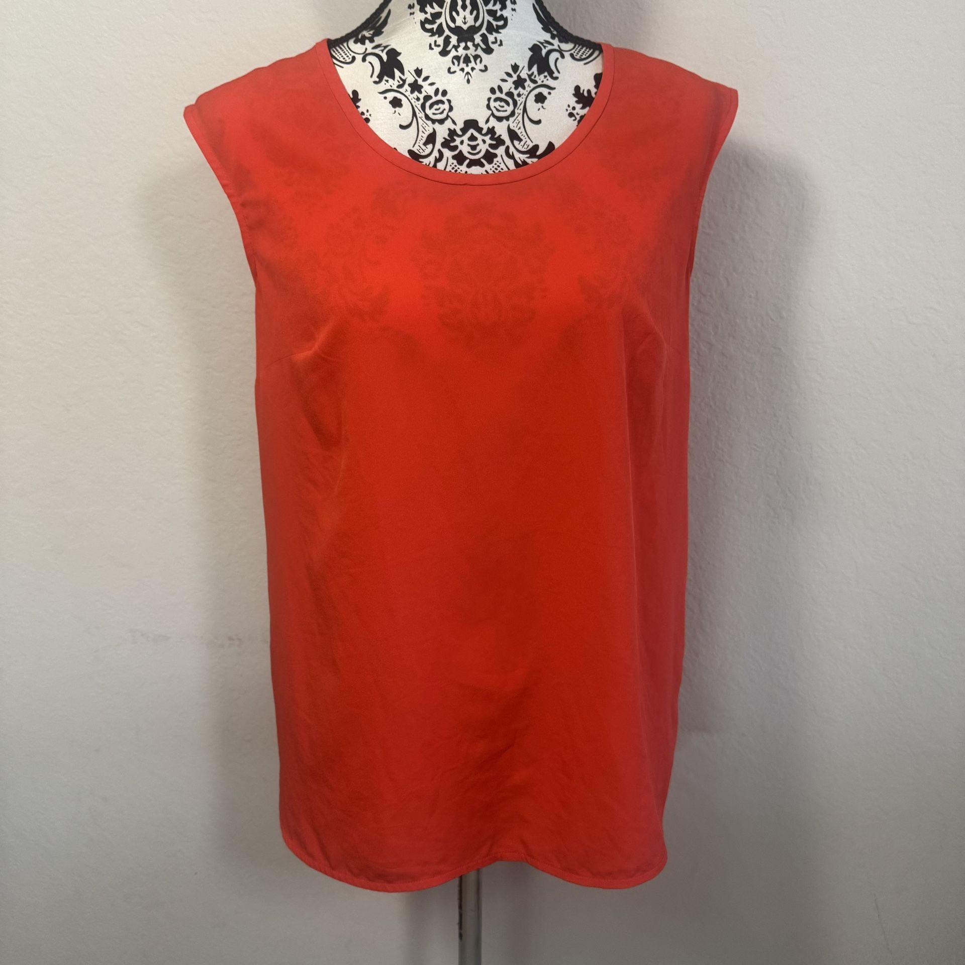 Merona Women’s Sleeveless Top Blouse Size M Medium Orange Lightweight