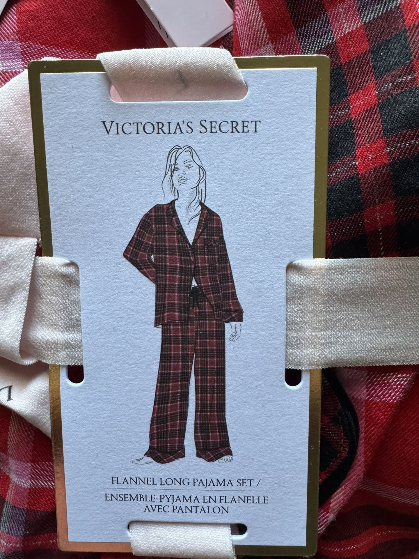 Victoria Secret Flannel long Christmas pajama set size L/G . Victoria secret. New with tags