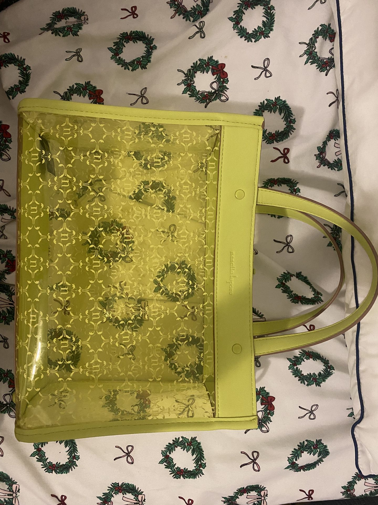 Nanette Lepore Clear Tote Bag – Lime Green – Great Condition