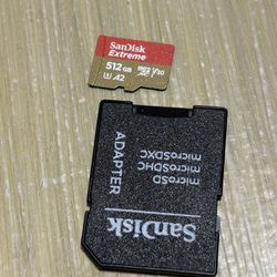 SanDisk Extreme 512GB microSDXC V30 Memory Card w/ SD Adapter. Tested