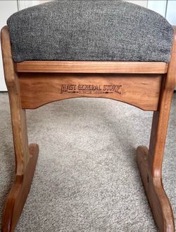 Mast General Store Solid Wood Rocking Footstool with Padded Top
