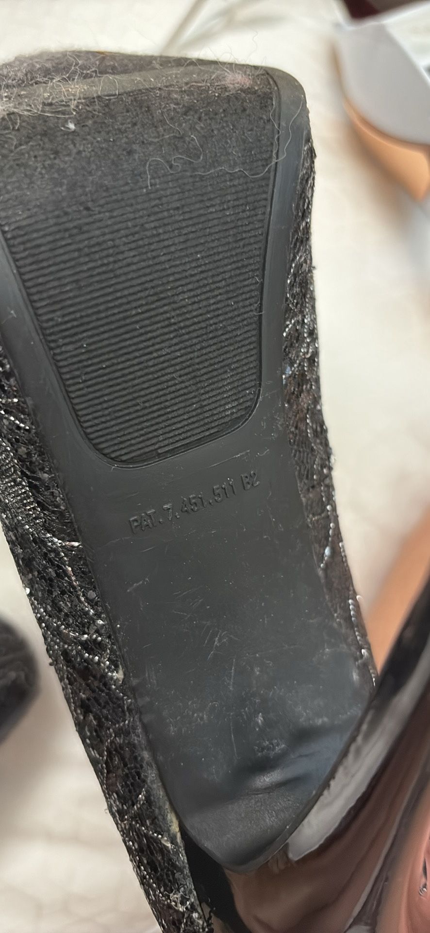 Carlos sayana pumps grey lace glitter size 6.5 womens