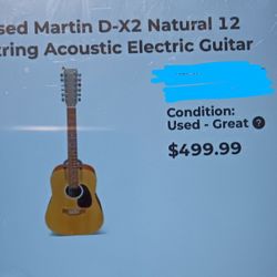 Martin DX-2 natural 12-string Guitar