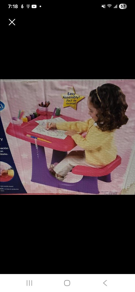 Kids Art Desk & Chair - Easy Assembly