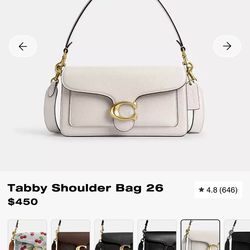 Authentic New Coach Tabby Shoulder Bag 26 w/ Gold Chain retail $500