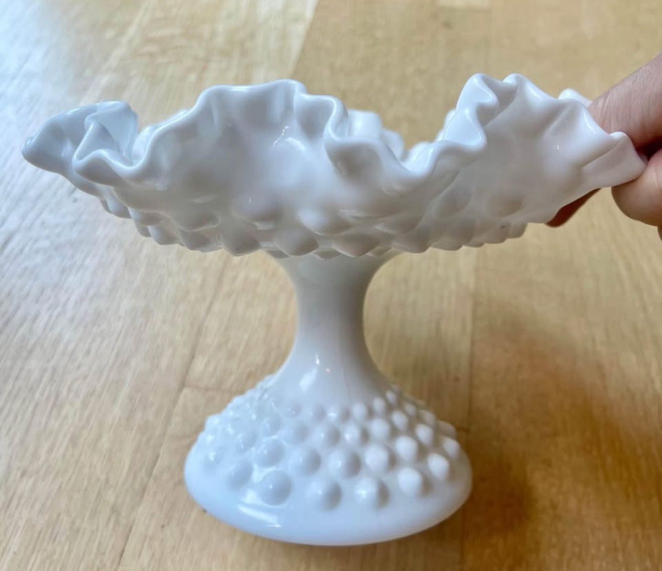 Fenton Vintage Hobnail Milk Glass candy tray