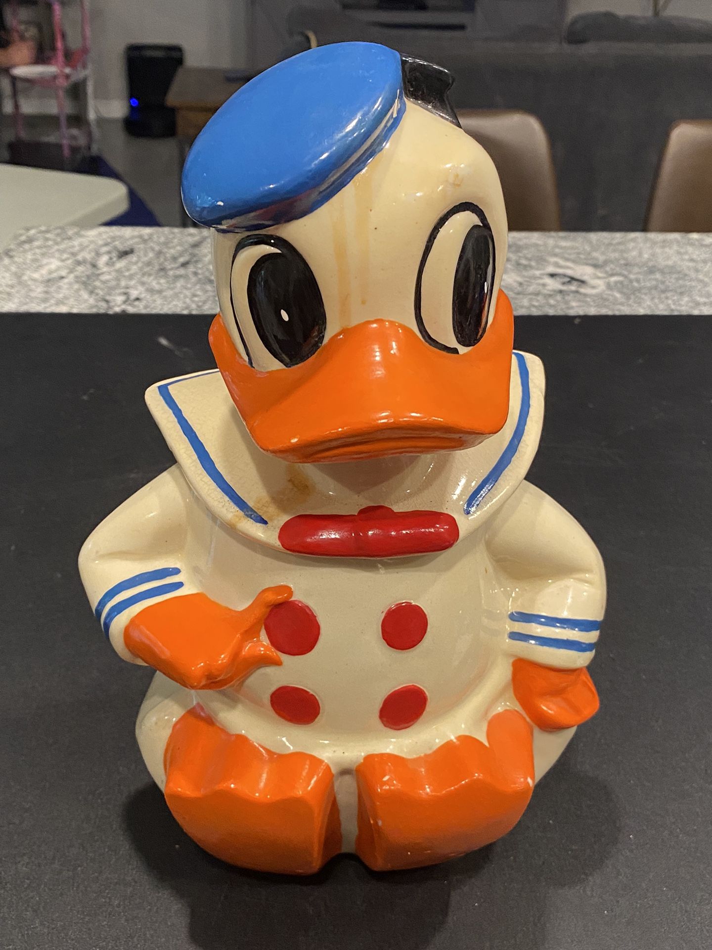 Antique 1940’s Walt Disney 11” Donald Duck Cookie Jar.