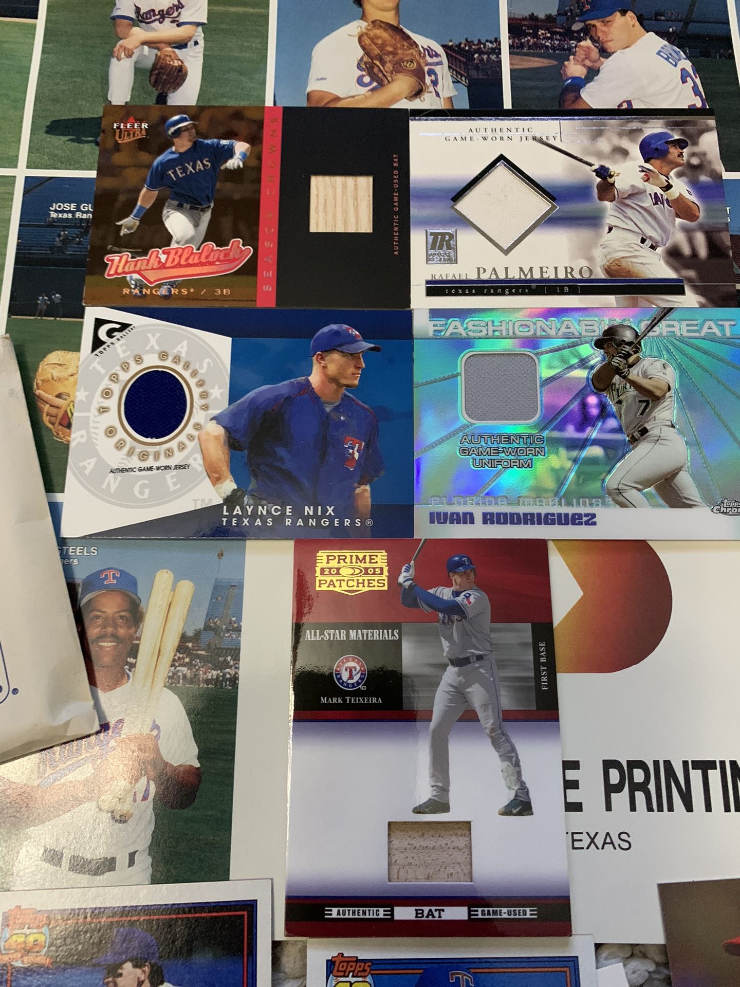 5 RANGERS #’d JERSEY BAT CARDS & MORE