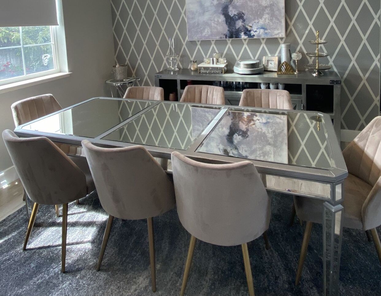 Z gallerie 2024 mirrored dining table