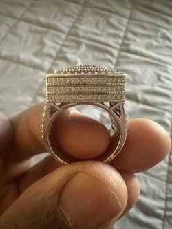 925 silver mossianite  pinky diamond ring