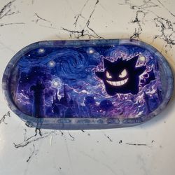 Pokémon Gengar Ghost Type Purple Resin Tray - Van Gogh Inspired Art