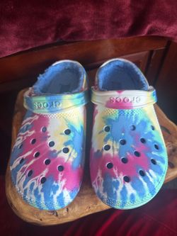 Tie dye crocs