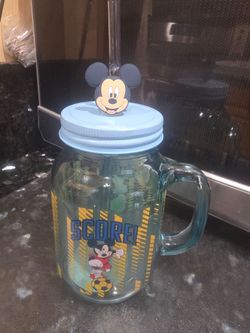 new disney world cup soccer glass mason jar cups