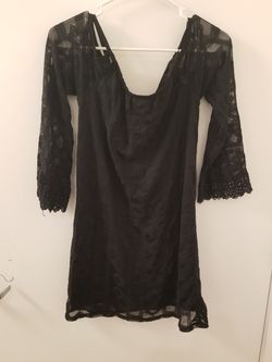 Black lace mini dress