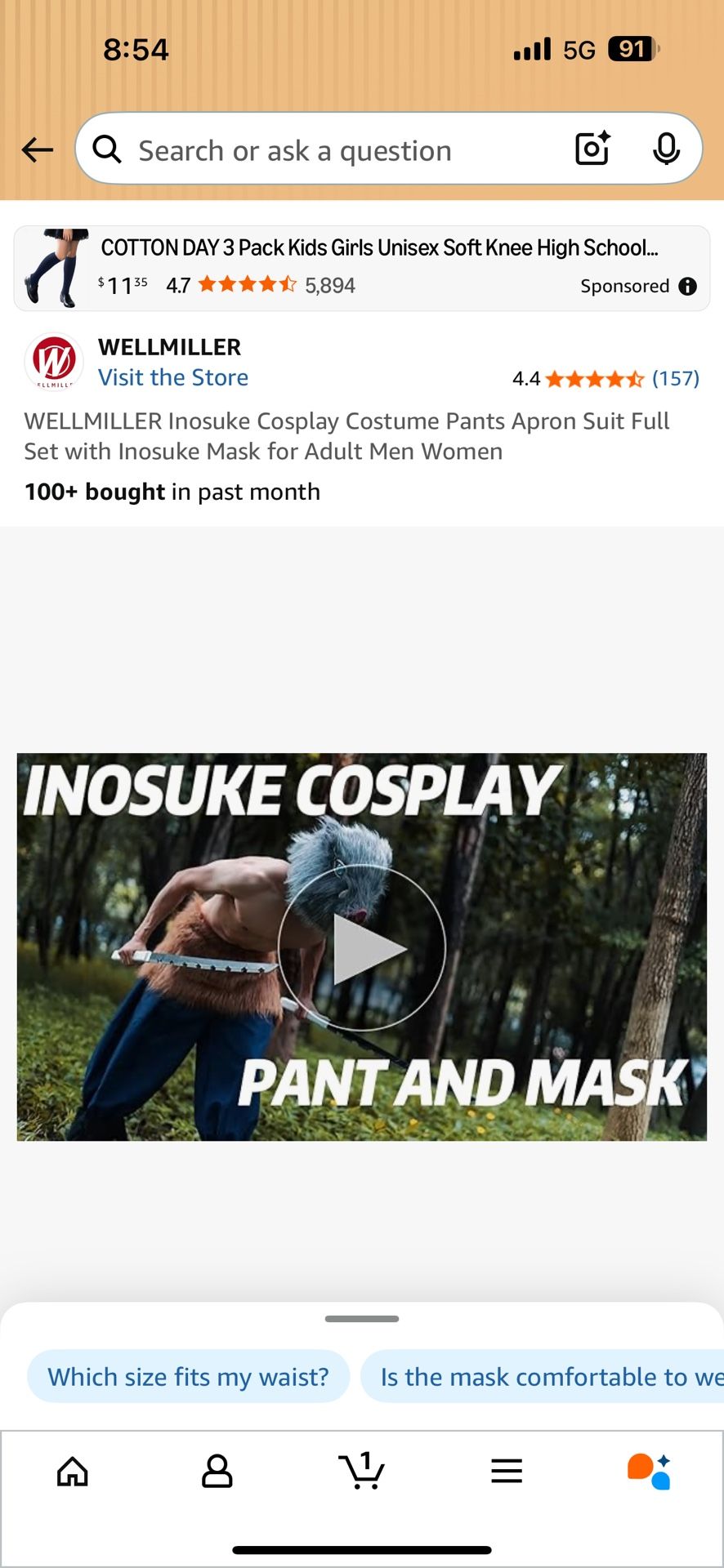 Pig Mask And Pants Costume