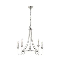Millennium Lighting Artemis 5 Light 26" Wide Taper Candle Style Chandelier - Polished Nickel