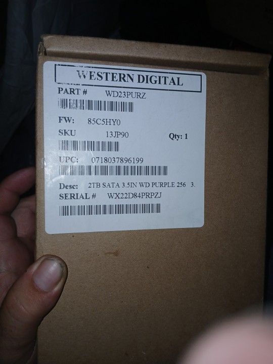 2 TB Western Digital 3.5 Purple Hard Drive