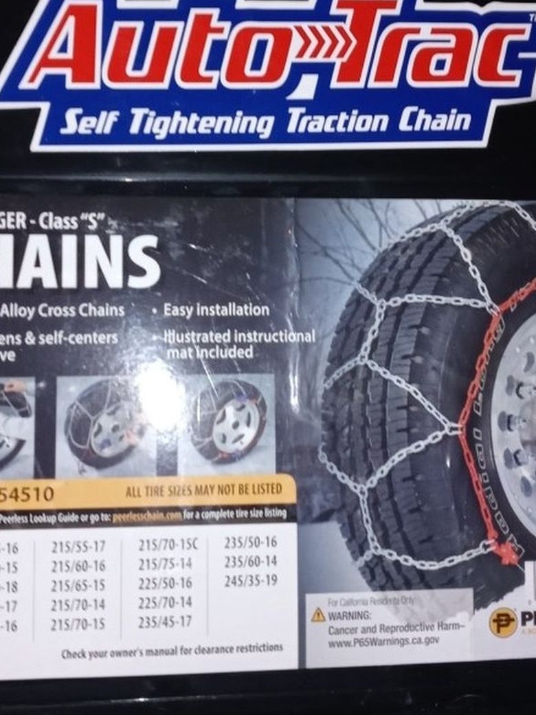 Tire Chains Self Tightening Brand New One Set For Cars Other Set For Trucks