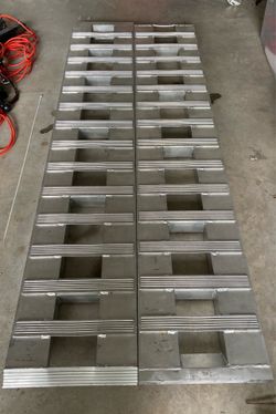 Silver Heavy Duty 7ft Aluminum Trailer Ramps - 6,000lb
