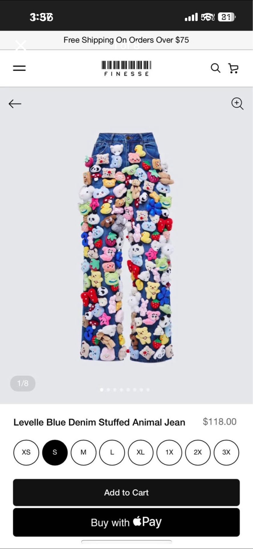 Levelle Blue Stuffed Animal Jeans