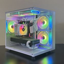 Amazing White Gaming PC - Xeon E5 2680 V4, GTX 1070, 32GB DDR4, 512Gb NVMe - COD6, FN, Marvel