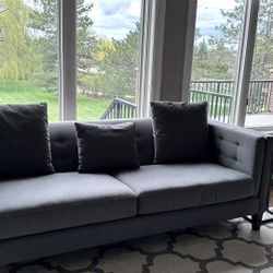 Living Room Set 2 Gray Sofas  Couches 
