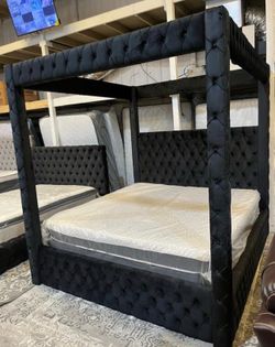 NEW KING SIZE CANOPY BED WITHOUT MATTRESS INCLUDING FREE DELIVERY ORDER HERE PAY UPON ARRIVAL