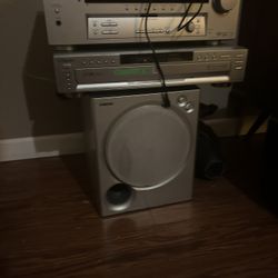 Sony Receiver,cd/dvd Player, Subwoofer, Receiver, And Surround Sound Speaker Set