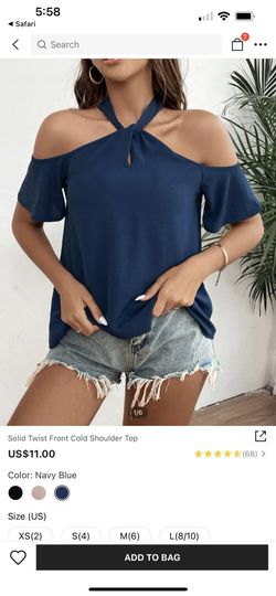 SHEIN Navy Blue Blouse 