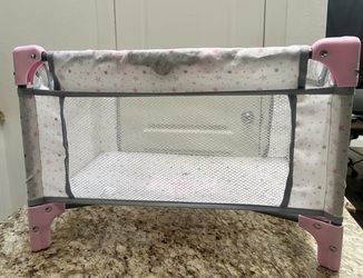 Doll Playpen / Baby Doll Crib – Pink & Stars
