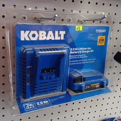 Kobalt New Kit Battery And Charger 