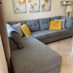 Beautiful Grey Sectional Couch From LIVING SPACES 