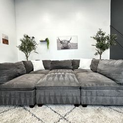 Gray Modular Sectional Couch 