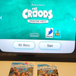 Nintendo Wii Or Wii U Video Game Disc Set The Croods Prehistoric Party Clean