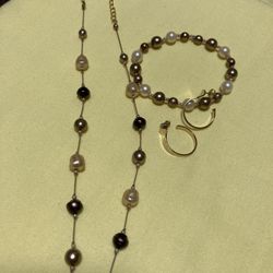 Necklace Bracelet, And Earring Set